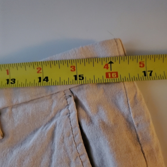 Womens Uniqlo Linen Cotton Spandex Tapered Trousers Size Large Elastic Waist - Picture 9 of 10